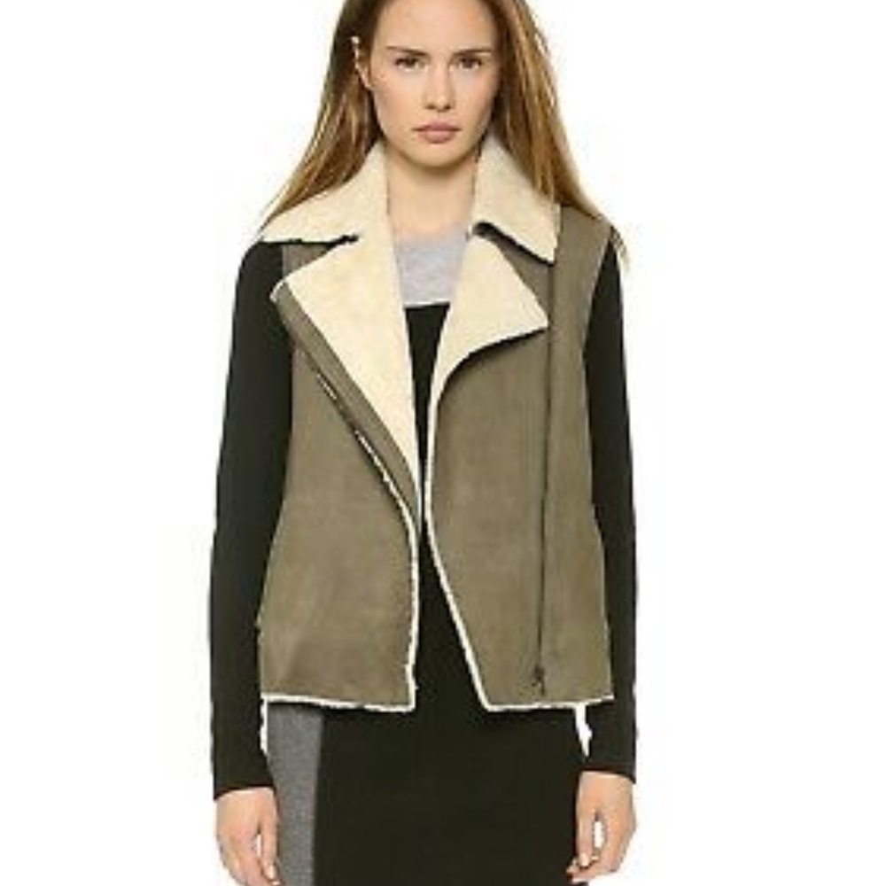 VINCE Genuine Lamb Shearling Vest - Picture 2 of 11